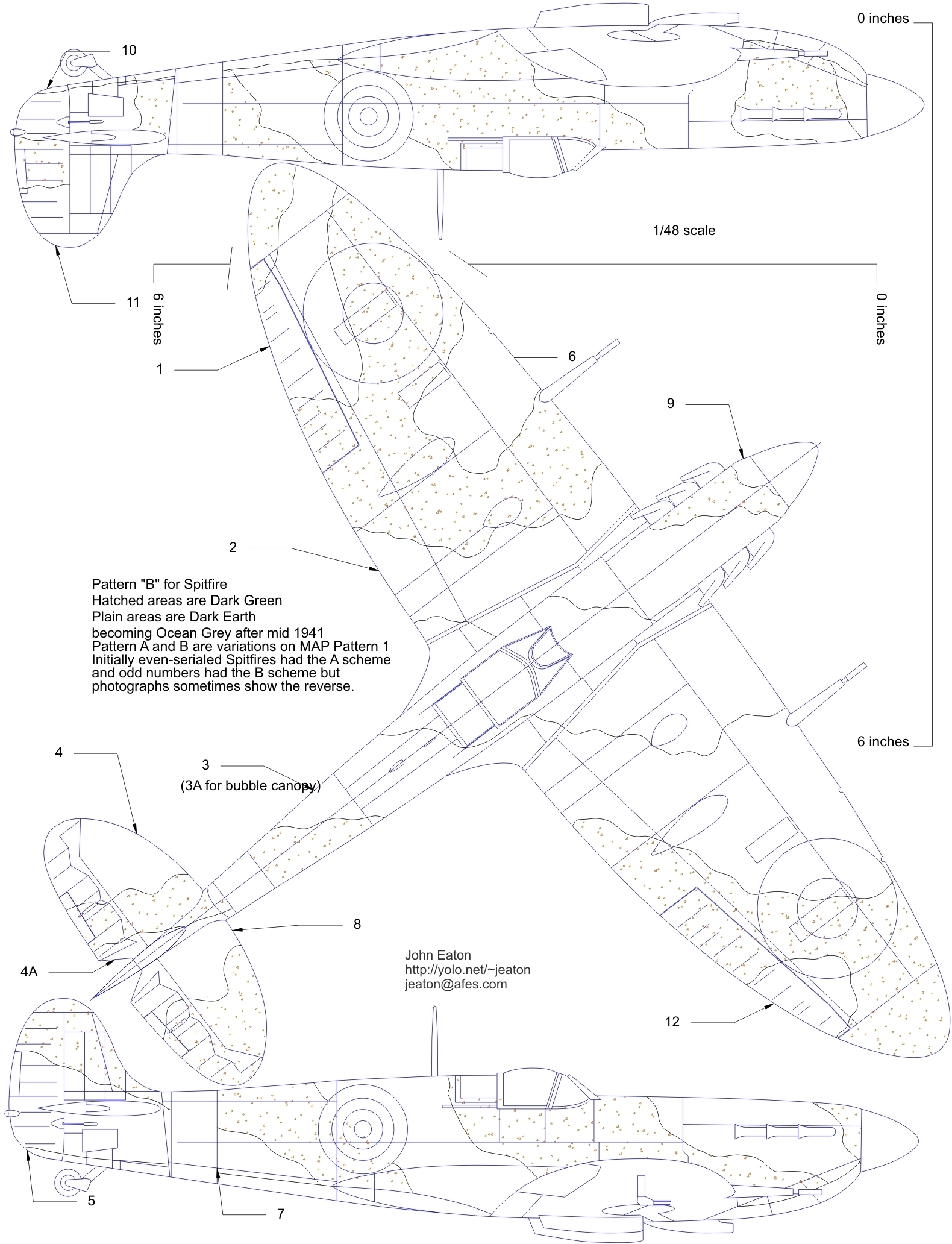 Spitfire Camoflage Templates